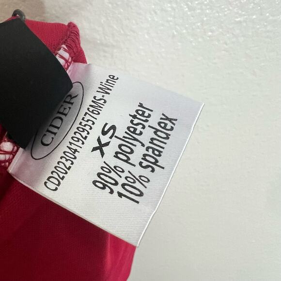 NWT CIDER Midi Skirt XS Cascading Ruffle Mesh Maxi Elastic Waist Pull On Red - Picture 9 of 10